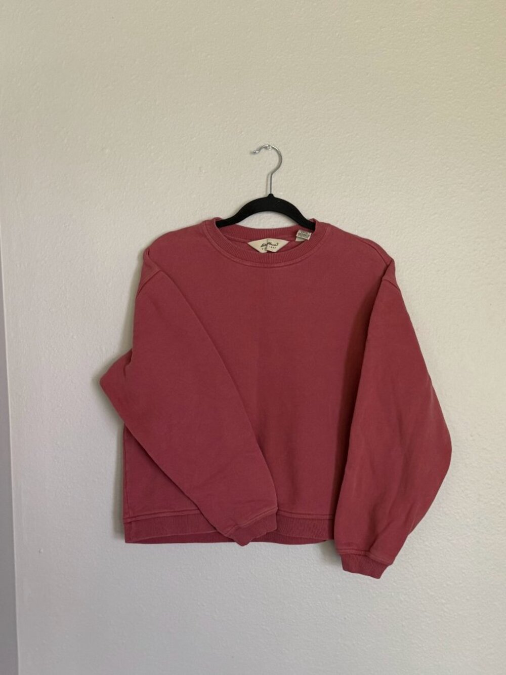 Vintage Eddie Bauer Crewneck Sweatshirt Pink Boxy Cropped Womens XS/M Gorpcore